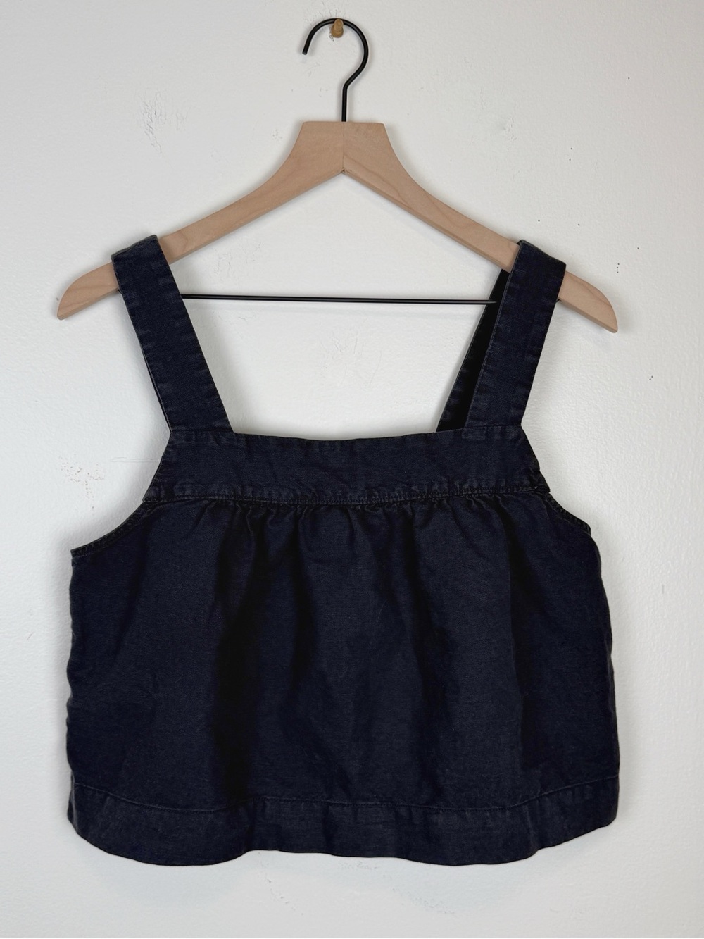 GAP Khakis Black  Square-Neck Linen Tank Shirt
